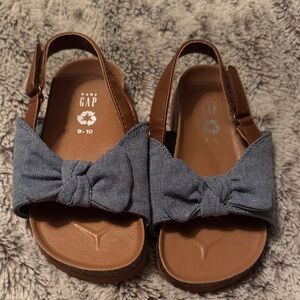 GAP Kids Sandals with Blue Bow and Brown Straps